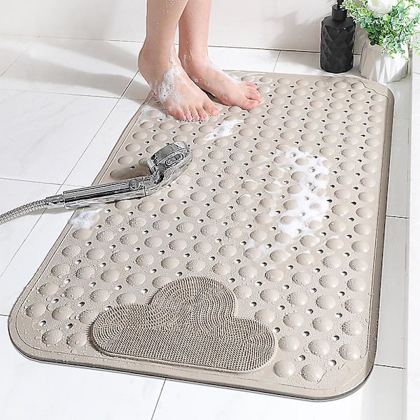 Halkskyddad duschmatta Sugkoppsmassage khaki duschmatta 40*70cm