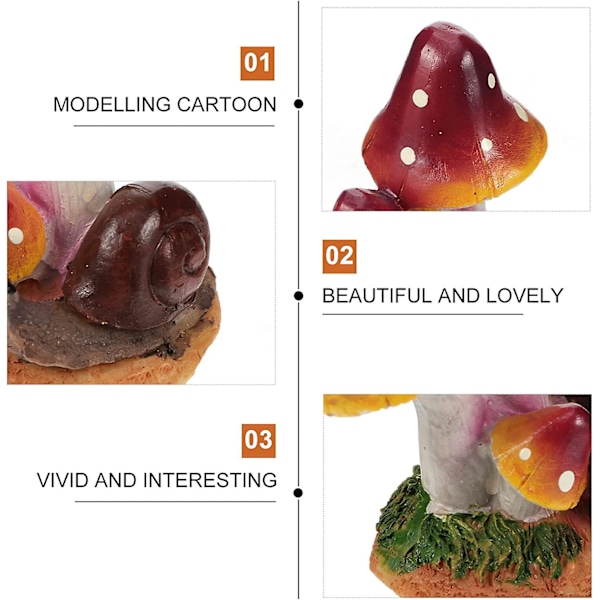 Miniatyr svamp harts miniatyrträdgård svamp snigel mikro landskap prydnader akvarium dekor