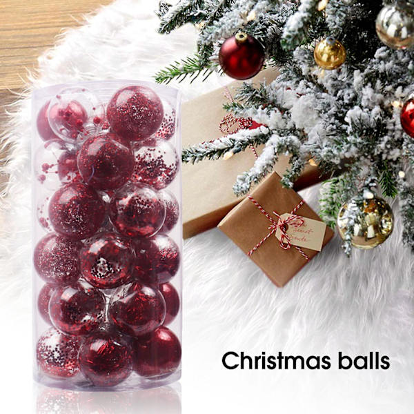 Hängande Hänge Glans Slöja Prydnads Julgran Hängande Julkula Ornament (Rosa)