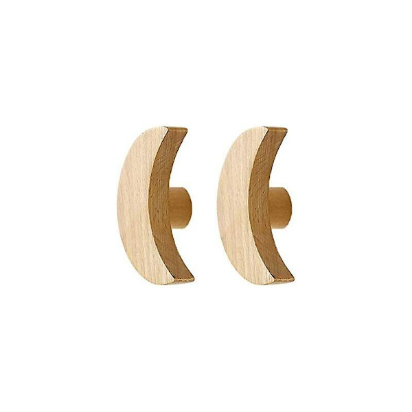 Barnväggkrok i trä, väggmonterad klädhängare för att hänga väskor, handdukar och rockar, skandinavisk inredning, modern design (månuppsättning 2)