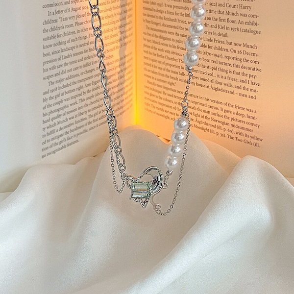 Gröna Halsband Nyckelben Kedja Tillbehör