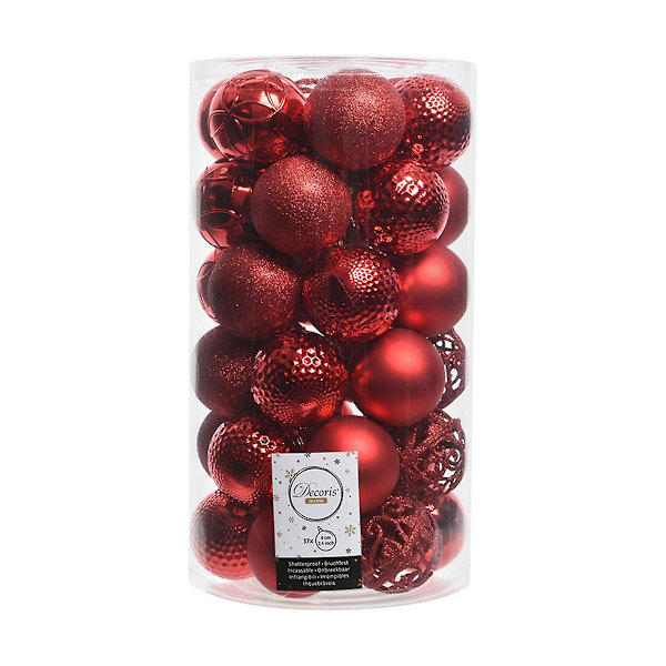 Julgranskulor Decoris 37 stycken Röd Ø 6 cm