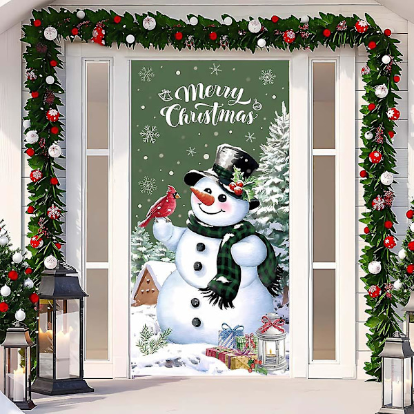 Juldörröverdrag Merry Grinchmas Font Veranda Skylt Vinter Nyår Jul Dekorationer Och Tillbehör För Hemfest