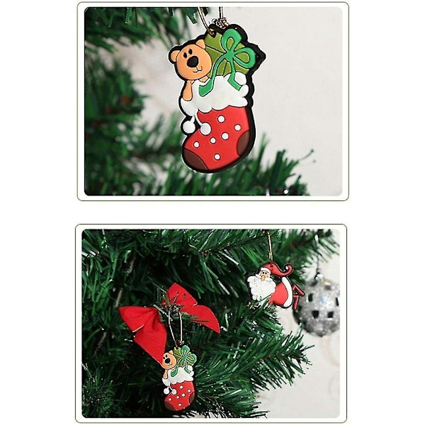 4 stycken Mini Resin Julgransdekorationer Ängel, Snögubbe och Pepparkaksgubbe