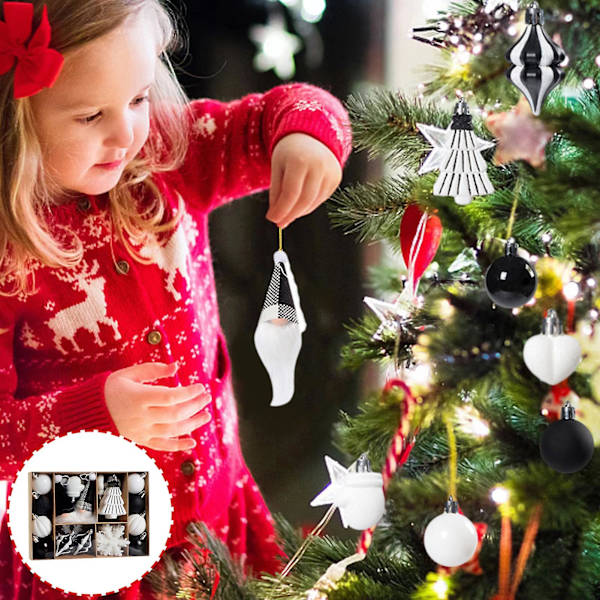 32 st julgranskulor med snöre Söt målning Julgran Hängande Dekorationer (E)