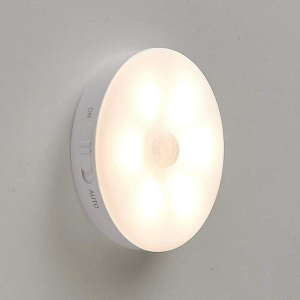 Skåp med rörelsesensor, vägg nattlampor USB uppladdningsbar LED-lampa smart sensor, batteridriven lampor för garderob, sovrum, garderob, hall, 
