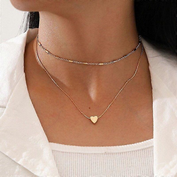 Fashion Guldpläterat Flerlagers Berlock Hängsmycke Halsband Choker Dam Smycken Het (Halsband 3)