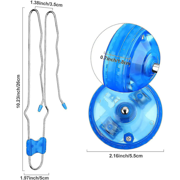 2 st Retro Magic Rail Twirlers Blinkande Gyro Wheel Magnetisk Yoyo Leksak Med Mesmeriserande Roterande (röd, Blå)