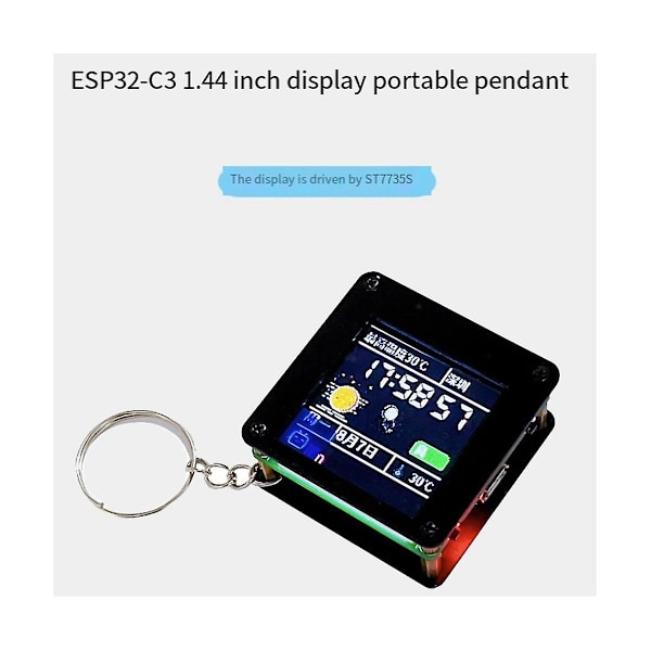 ESP32 C3 Utvecklingskort 1.44 Tums LCD-Skärm Skrivbordsaccessoarer Bärbara Miniteve Bärbar Hängande L