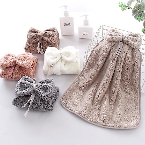 Sæt med 4 hængende håndklæder med butterfly, koralfløjl mikrofiber hængende løkker, søde super bløde absorberende håndklæder til køkken, badeværelse