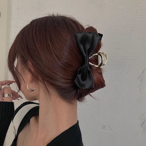 Elegant hårklämma krabba klämma stor rosett metall hårklämma håraccessoarer, set om 3