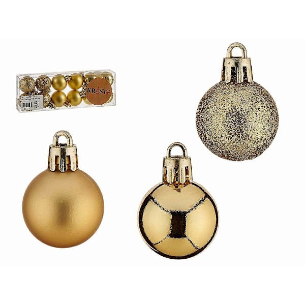 Set med julgranskulor Gyllene PVC Ø 3 cm (12 stycken)