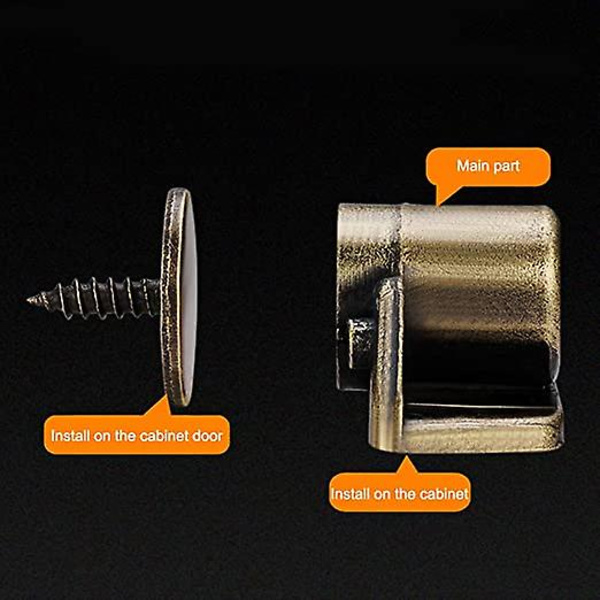 Skjult dørstopper i rustfritt stål med lim og skruer for kontor, hjem, soverom, bad, hotell, restaurant, 4 stk. bronse