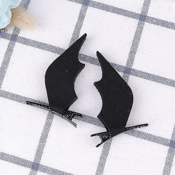 2-pack Halloween-vingar Små Hårsnålar Fest Cosplay Rekvisita Huvudspänne Hårband (svart)