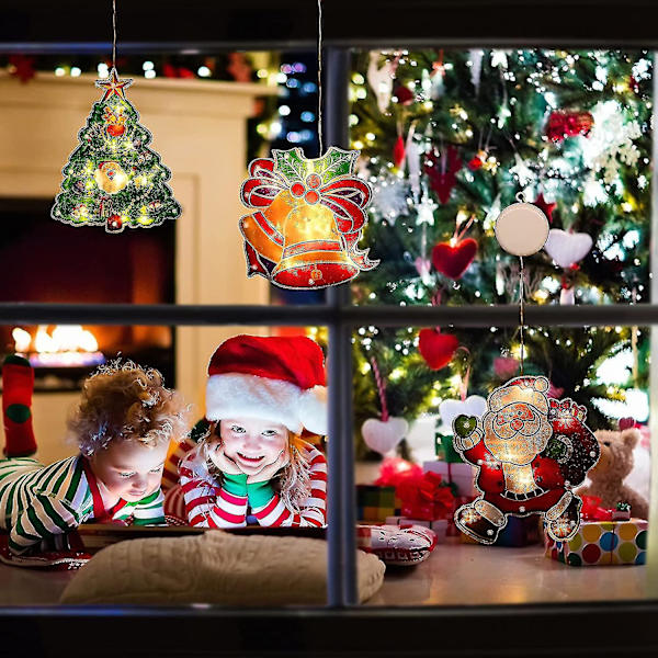 Julepynt Lys, 3 Styk LED Hængende Vindue Lys