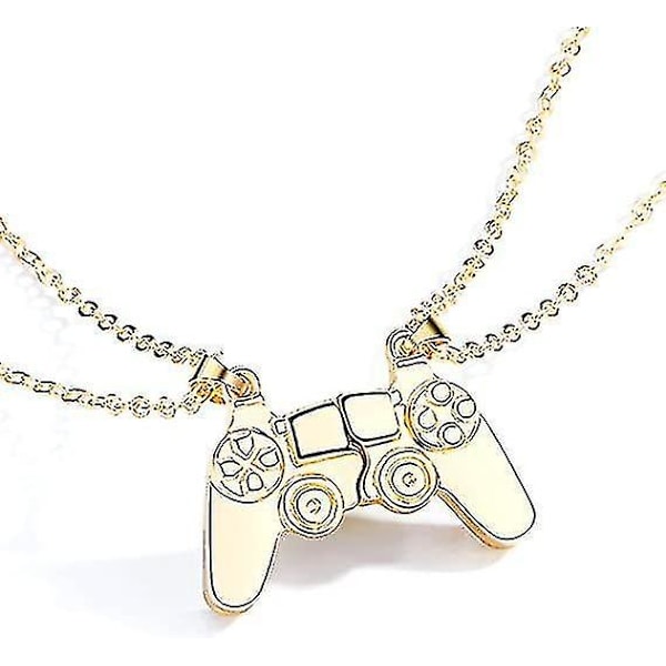 Spelkontroll Halsband (Guld), Magnetiskt Legeringspar Halsband, Svart Silver Magnetisk Delad i Hälften