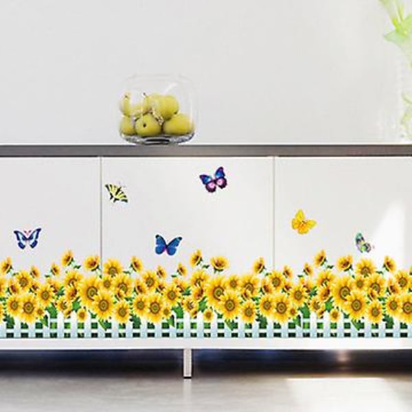 En set Fjärilar Blomma Väggdekor Väggdekor Väggdekor för vardagsrum Sovrum kök kontor