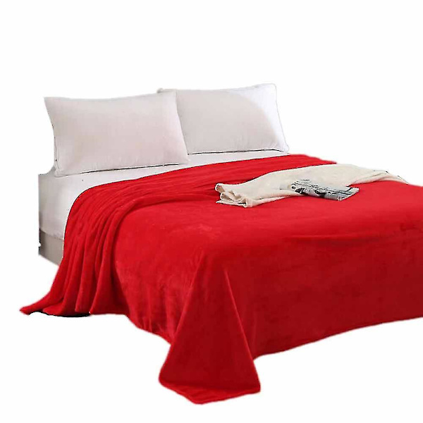 Supermjuk och varm enfärgad mikropläd i fleece - filt, matta, soffa, sängkläder