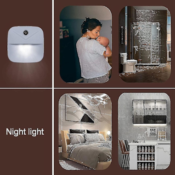 6-pack LED-nattlampa med stickkontakt, smarta nattlampor med skymningsfunktion, EU-kontakt