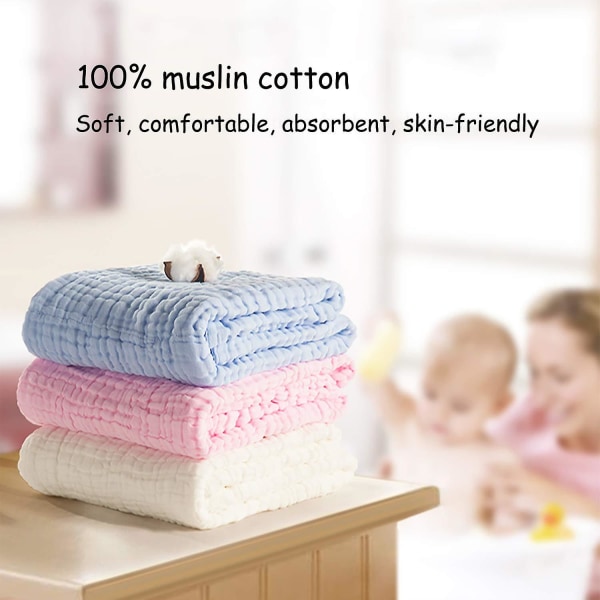 Baby-vaskeklude, Baby-muslin-vaskeklude, til babyers følsom hud