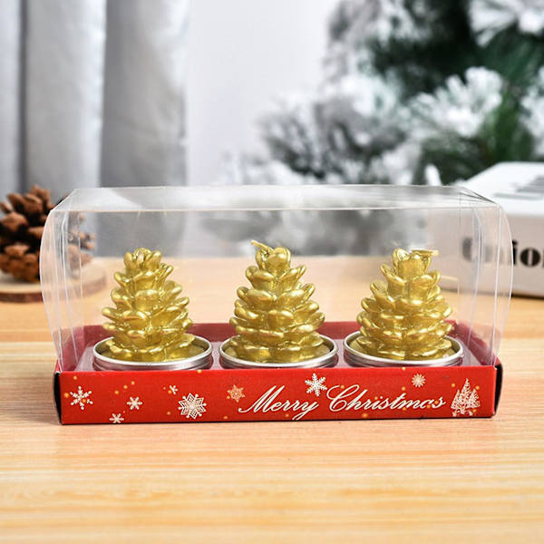 1 Ask Julgranar Tomte Snögubbe Multifunktionella Målade Tallkottar Dekorationer Ljus Julhantverk Presenter (F)