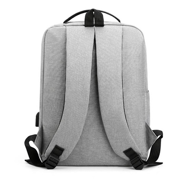 Mænd Rygsæk 15,6 Tommer USB Opladning Vandafvisende Laptop Computer Taske Casual Business (Grå)
