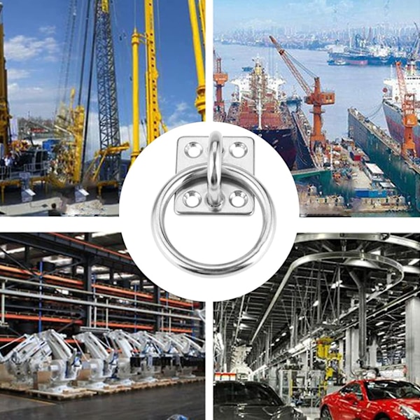 Ring Anchor Väggfästekrok 304 Rostfritt Stål Öglepanel M5 Båt Öglepanel Stark Tak Väggfästekrok 4st