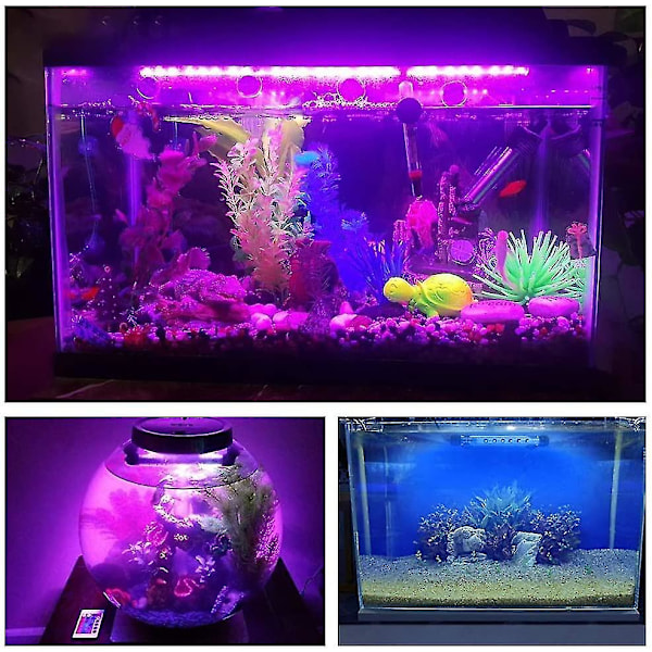 LED Akvarielys, Farverig Neddykkelig Fiskekumlys (39cm, AU Stik)