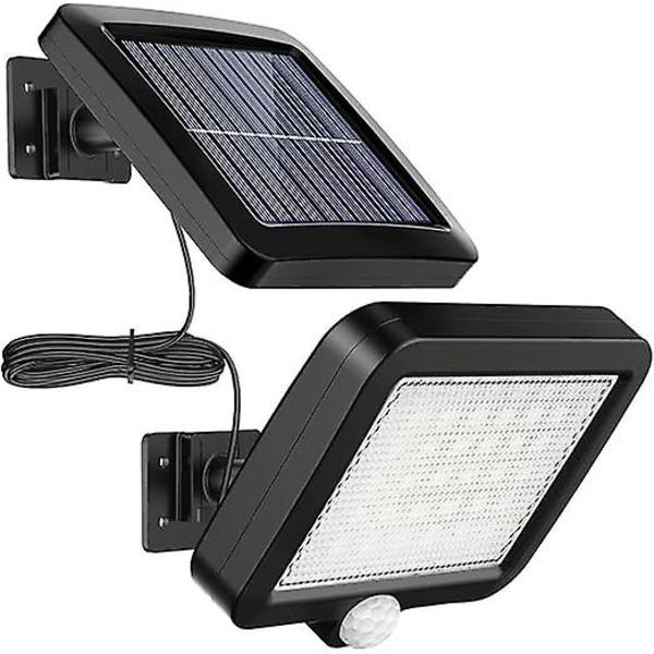 Ulkovalaistus aurinkopaneelilla ja 56 LED-lampulla, liikeanturilla, 120° IP65 vedenkestävä puutarhavalaistus 5 m kaapelilla