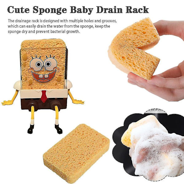 Spongebob Diskställ Cartoon Kreativ Diskställ Är Tillverkad Av Hållbara Och Lättstädade Material För Disktrasa Diskborste Gryta