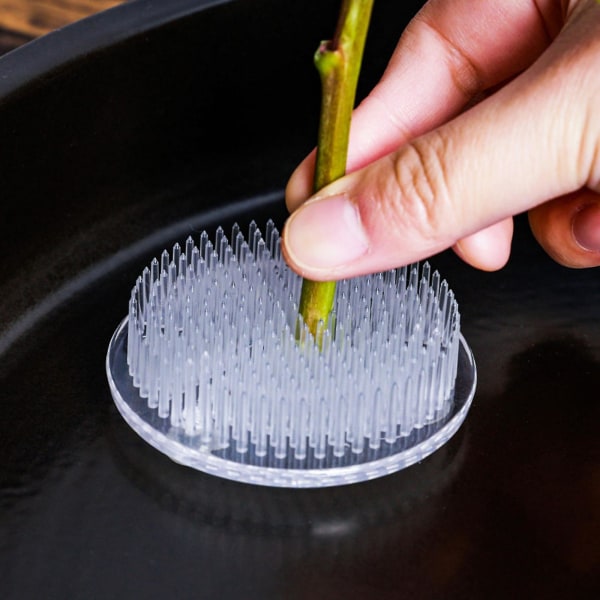 2 st plastblomhållare stifthållare genomskinlig blomsterarrangör japanska dekorationer blomsterfixeringsverktyg