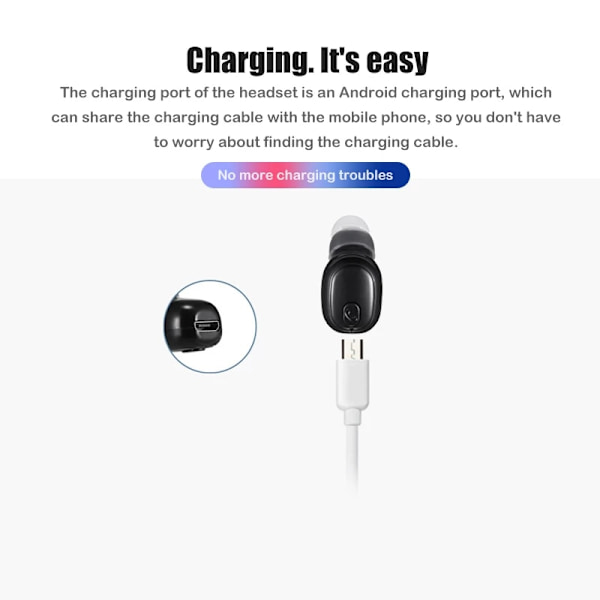 TWS trådlösa osynliga bluetooth-headset mini med mikrofon