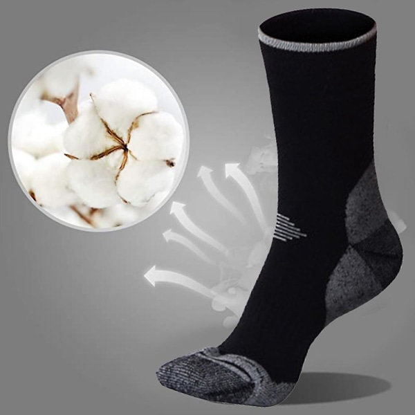 Udendørs sokker, fugttransporterende uldsokker Fortykkelse Varme Skistrømper Sort
