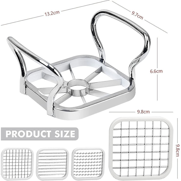 Potatis Skärare, 5 i 1 Rostfritt Stål Potatis Frukt Skärare Chipper Chopper Maker, Rostfritt Stål Äppelkärnare Skärare Päron