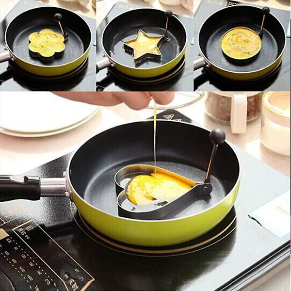 Rustfrit stål æg stegemaskine hjerteformet æg stegemaskine morgenmad bagning model hjerteformet æg stegemaskine gadget