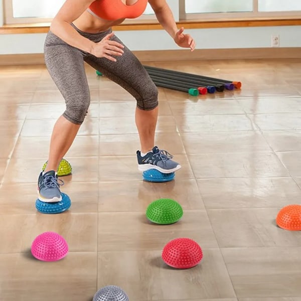 Jalkahierontapallo, liukumaton puolipallon muotoinen hierontamatto Sport Balance Ball Pointed Fitness Jooga Pilates (violetti)