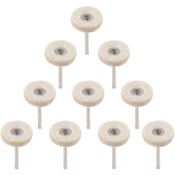 10 Pcs Wool Drill Polishing Wheel 25mm Polishing Disc Polishing Pad for Jewelry Metal Glass