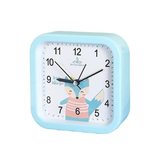 Søt vekkerklokkereise liten vekkerklokke ved sengen vekkerklokke for kontorreiser i soverom (130*130*42 mm, tilfeldig farge)