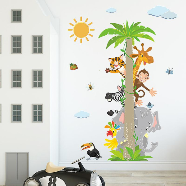 Animal Coconut Tree Väggdekaler Baby Nursery Gör-det-själv-inredning för barnrum Tecknad, 1 set