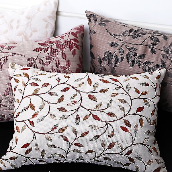 2 st Jacquard Löv Mönster Rektangulär Mjuk Kuddfodral Kuddeöverdrag (30x50cm)