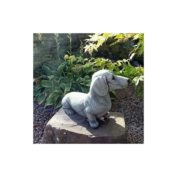 Hartstax hundskulptur - utomhusträdgårdsprydnad, fransk bulldogstaty (hundfigur)