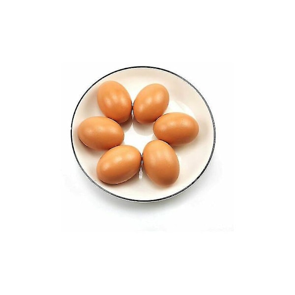 Set med 6 falska hönsägg i trä, hjälp med att lägga höns, fjäderfäbo, dummy