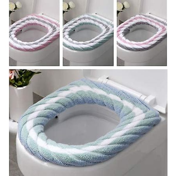 3 delar Toalettstolar Cover Kudde för badrum Mjuk Varm Tvättbar 3 delar (slumpmässiga färger)