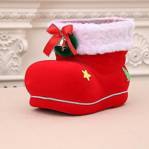Jultomtens godispåsar i form av röda skor, julklapp, strumpa, heminredning