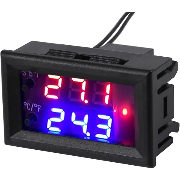 DC 12V Digital Termostat All Purpose Digital Temperaturstyring med Sensor, Temperaturområde: - 50℃~110℃