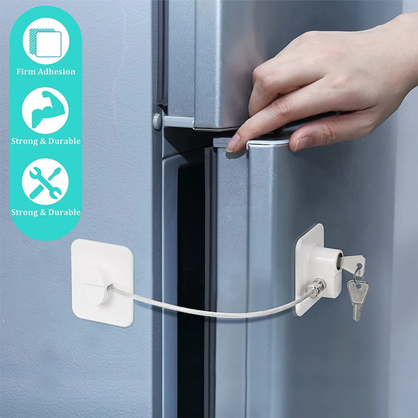 Kylskåpslås - Nyckellöst digitalt kodlås - starkt lim - för kylskåp, skåp,  låda 5aec | Fyndiq