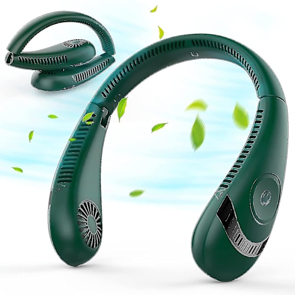 Portable Neck Fan, Upgraded Foldable Bladeless Neck Fan, 5000 Mah Rechargeable Battery, 3 Speeds Adjustment