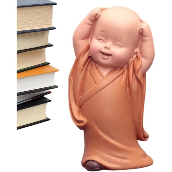 Liten munkdocka, Buddha-staty för barn - Söta Buddha-munkstatyer i harts, mittpunkt