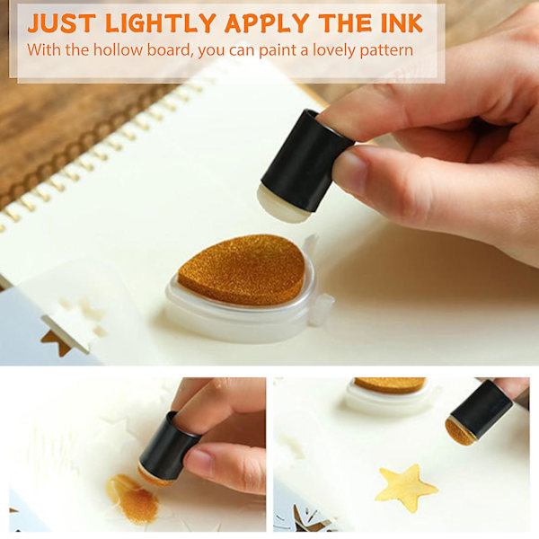 DIY Svampfingermålning Konst Finger Svamp Dabbers DIY Hantverk Bläckritningsverktyg (Linjal B)