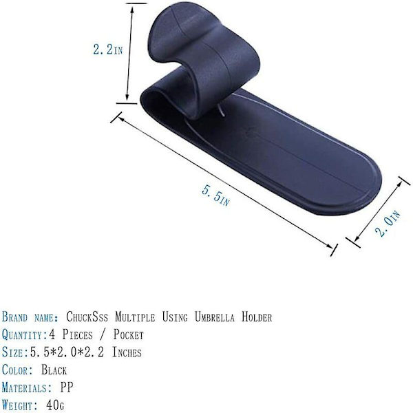 Set med 4 paraplyhållare, självhäftande bagagekrokar, paraplyställ, väggmonterat paraplyställ för bil, husets entré, balkong, förråd, paraplyförvaring